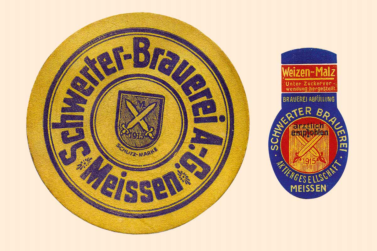 Bierdeckel und Flaschenetikett